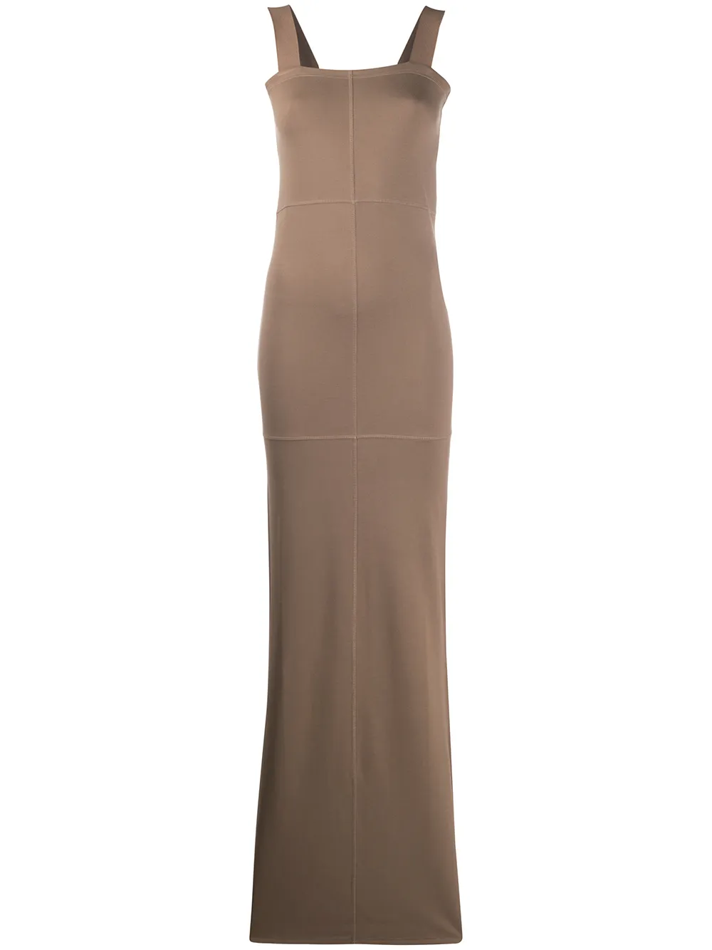 LEMAIRE Vestito lungo con scollo quadrato - Marrone