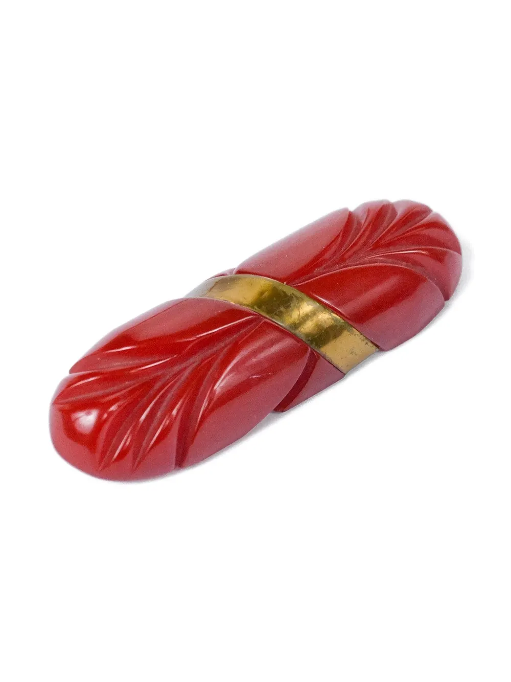 Vintage 1950s bakelite brooch - Rosso