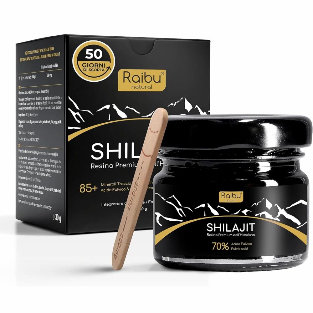 Shilajit Himalayano Puro - Resina ad Alta Potenza RAIBU 30 g Pasta