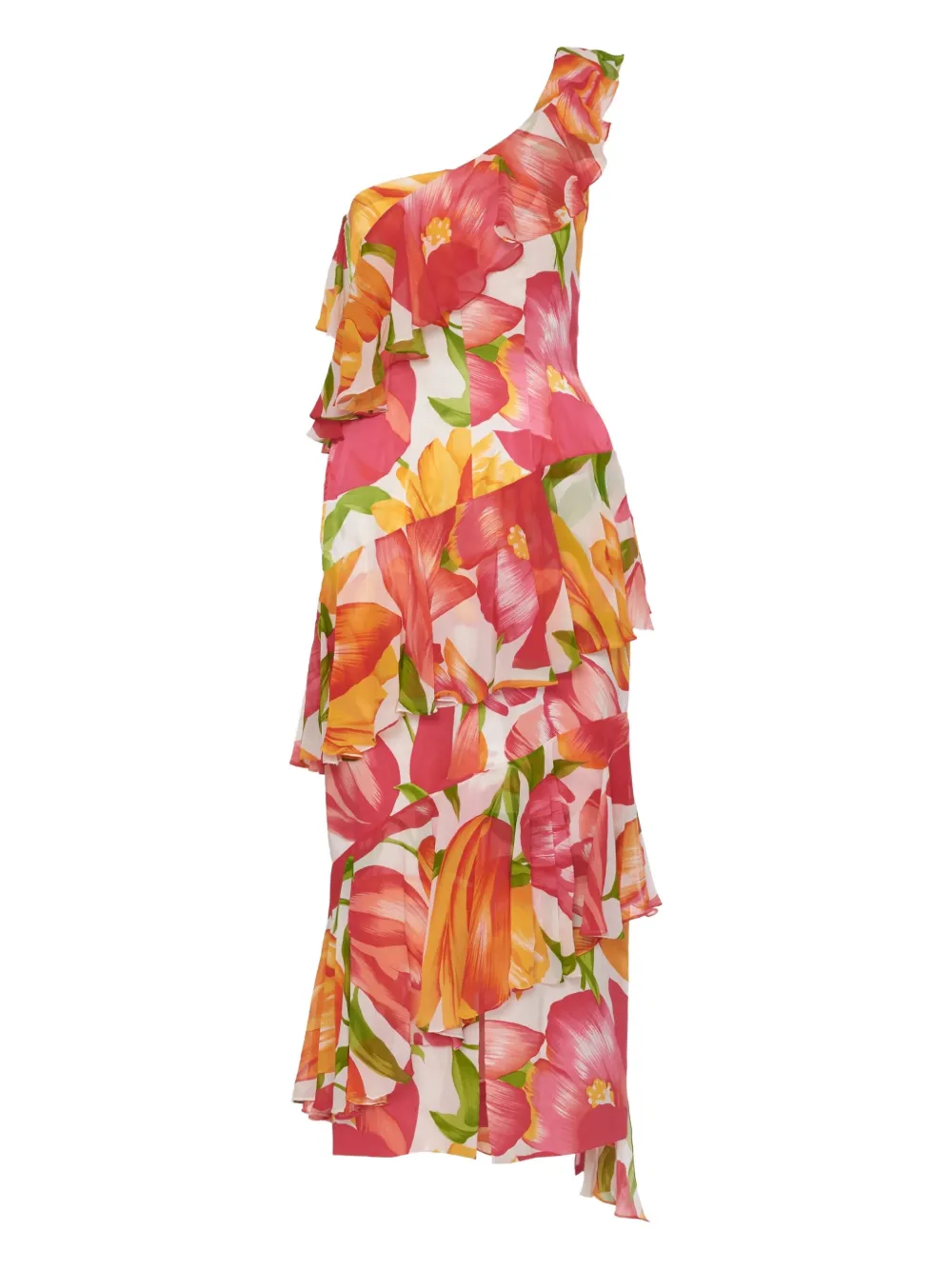 Andrè Laug Vintage floral-print silk dress - Rosso