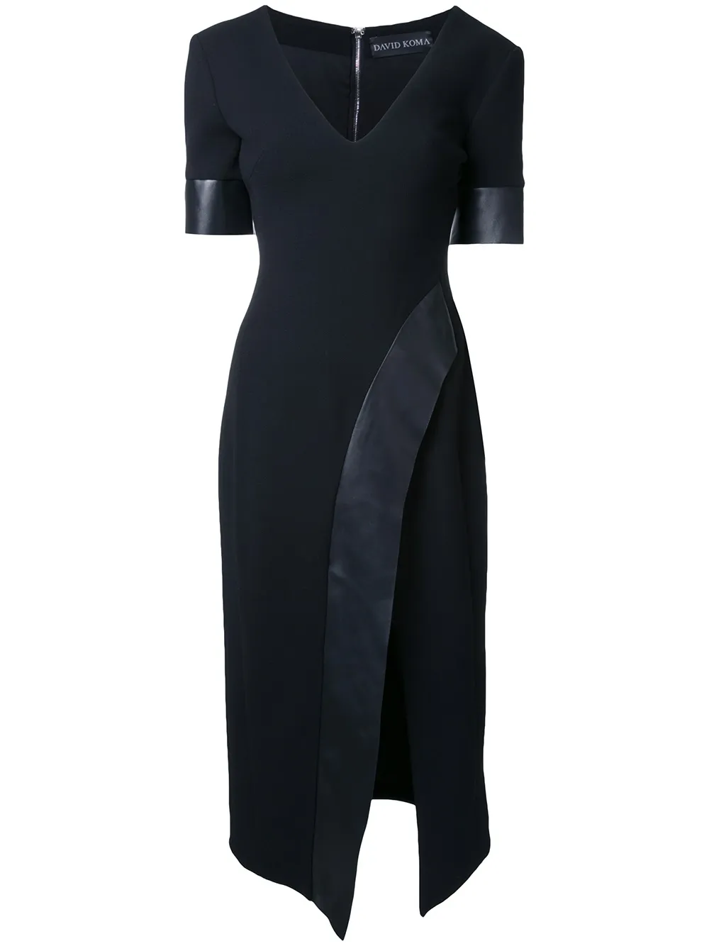 David Koma V-neck midi dress - Nero