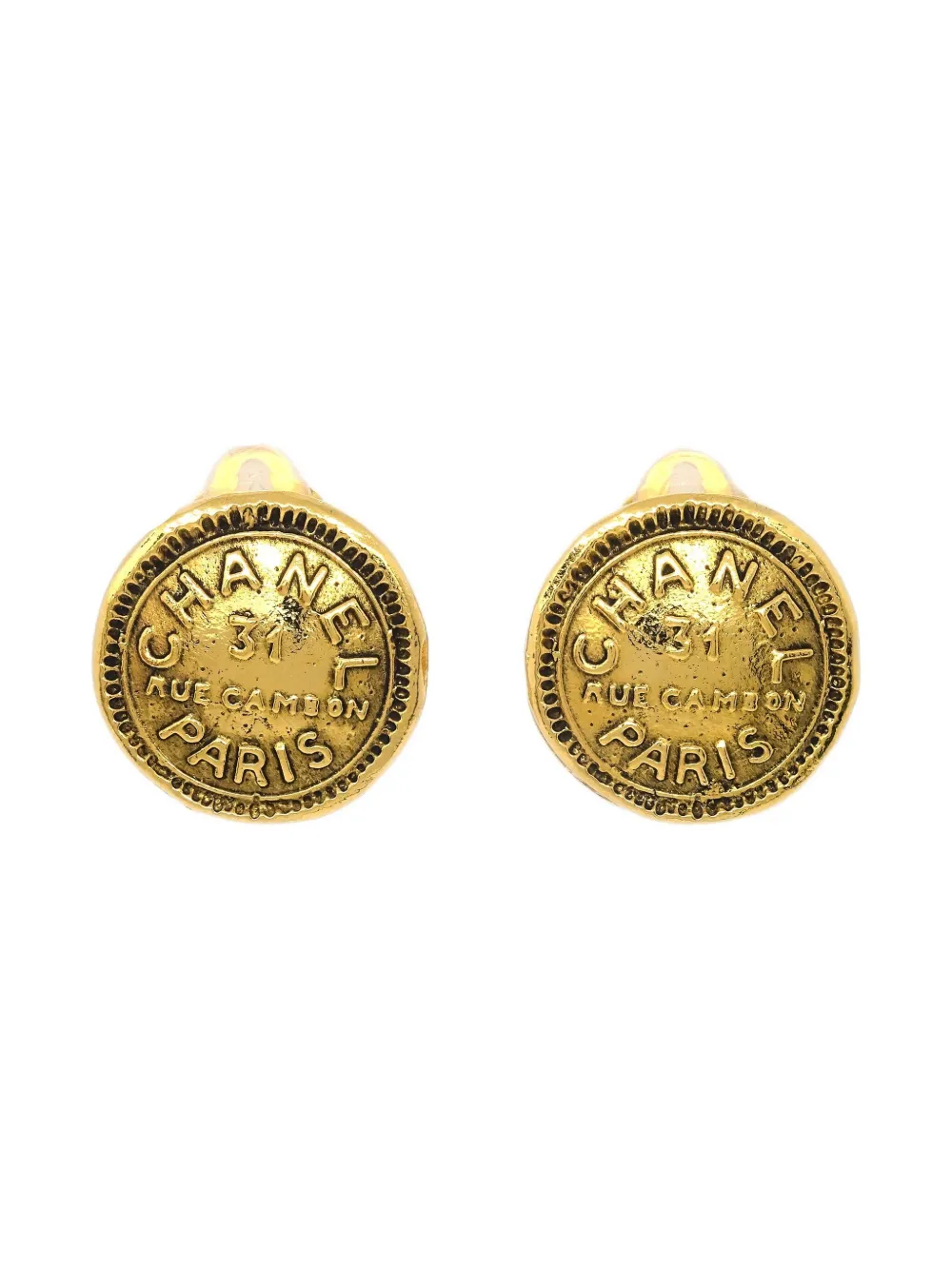 CHANEL Pre-Owned Orecchini con logo inciso 1990-2000 - Oro