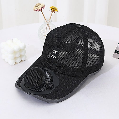 Cappello da baseball con ventilatore solare e cappello da golf con ventilatore solare e ricarica USB, cappello in rete traspirante con ventilatore uni