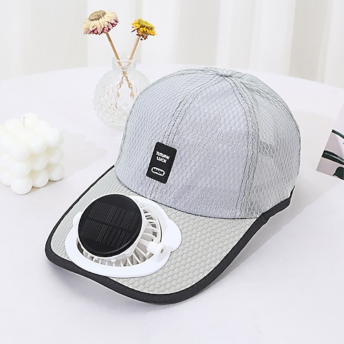 Cappello da baseball con ventilatore solare e cappello da golf con ventilatore solare e ricarica USB, cappello in rete traspirante con ventilatore uni