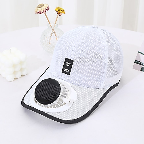 Cappello da baseball con ventilatore solare e cappello da golf con ventilatore solare e ricarica USB, cappello in rete traspirante con ventilatore uni