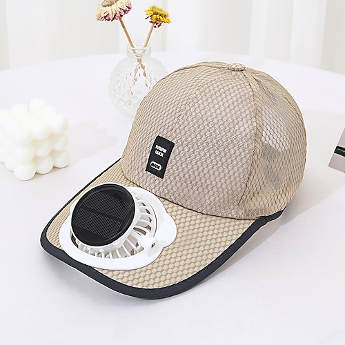 Cappello da baseball con ventilatore solare e cappello da golf con ventilatore solare e ricarica USB, cappello in rete traspirante con ventilatore uni