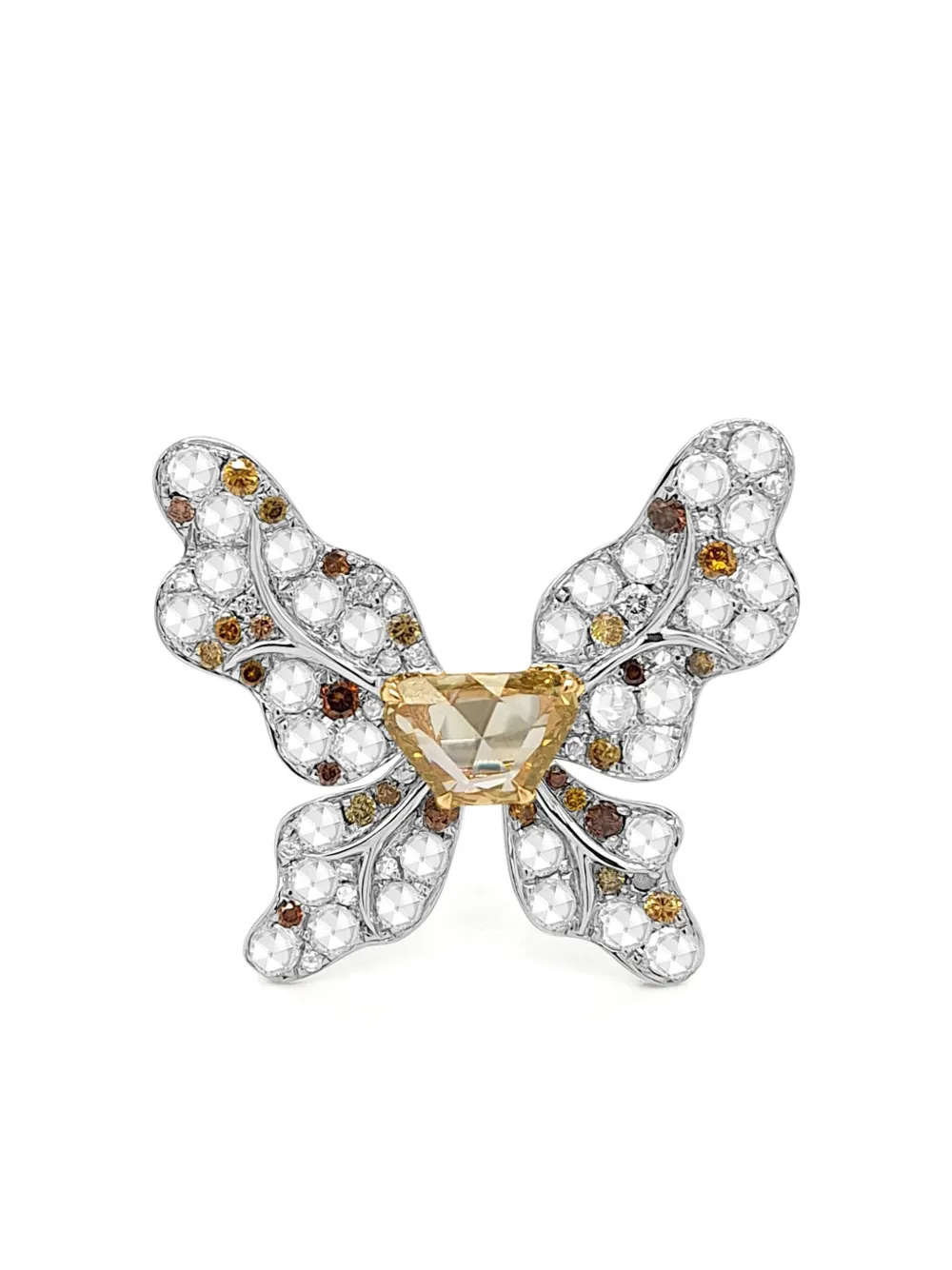 HYT Jewelry 18K white gold butterfly diamond ring - Argento