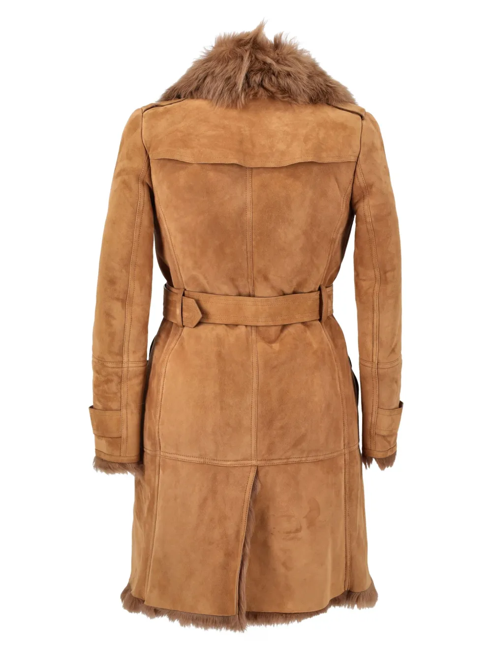 Burberry Pre-Owned shearling trench coat - Marrone
