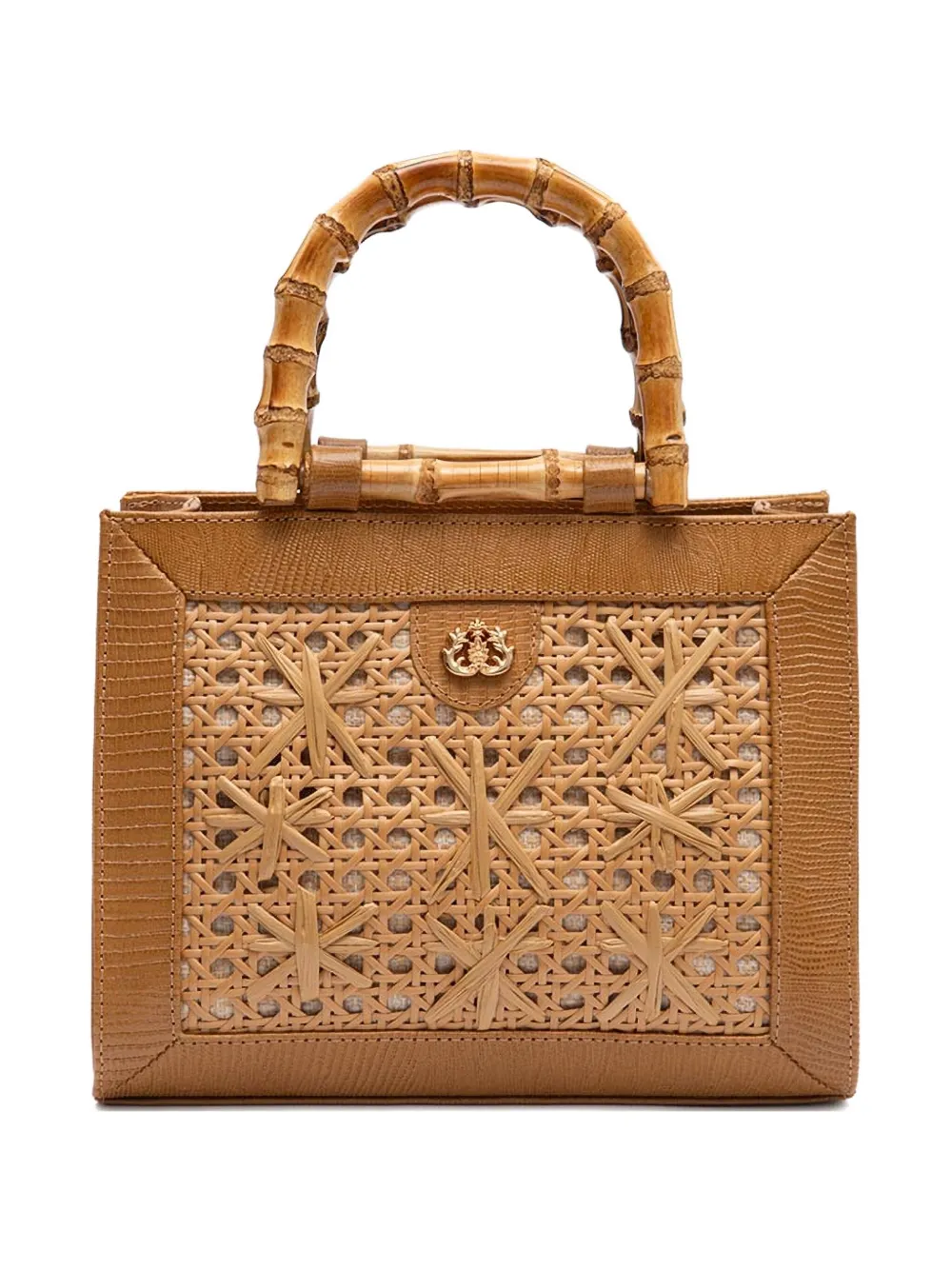 Isla Diana bamboo-handle tote bag - Marrone