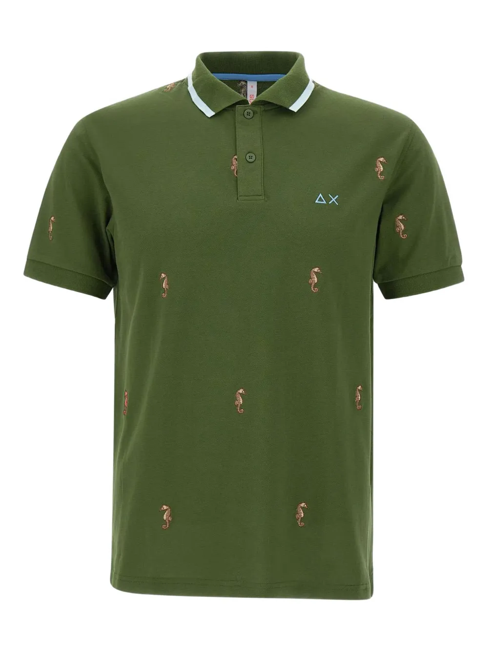 Sun68 seahorse-embroidered polo shirt - Verde