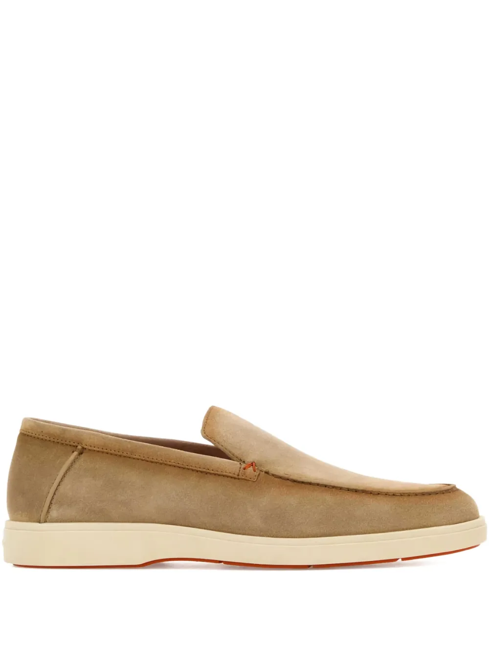 Santoni suede slip-on loafers - Marrone