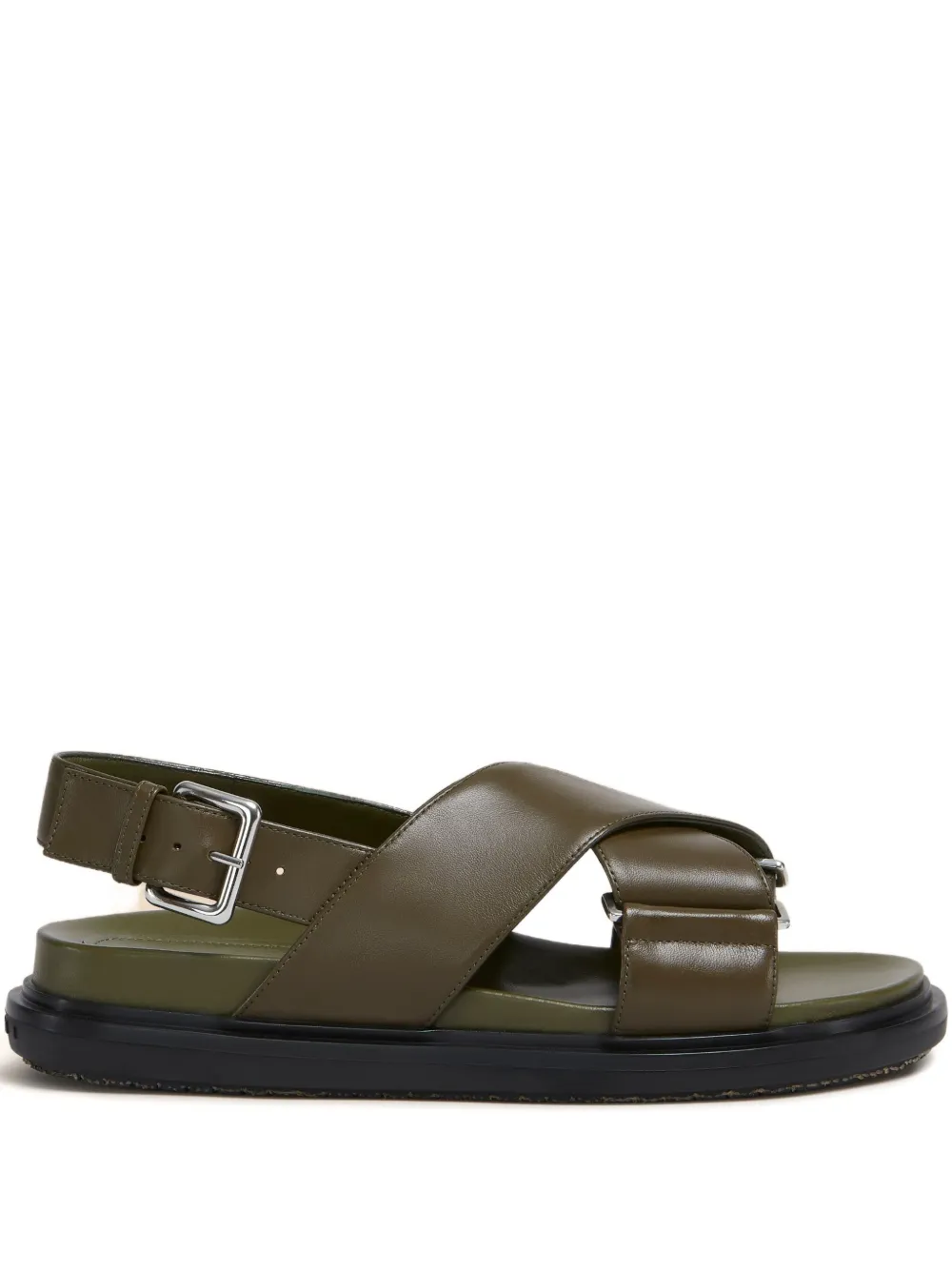 Marni cross-strap flat sandals - Verde