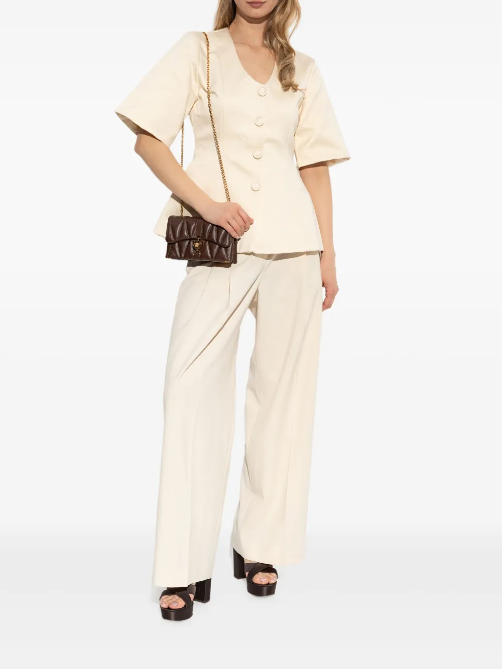 By Malene Birger Merlina peplum buttoned top - Toni neutri