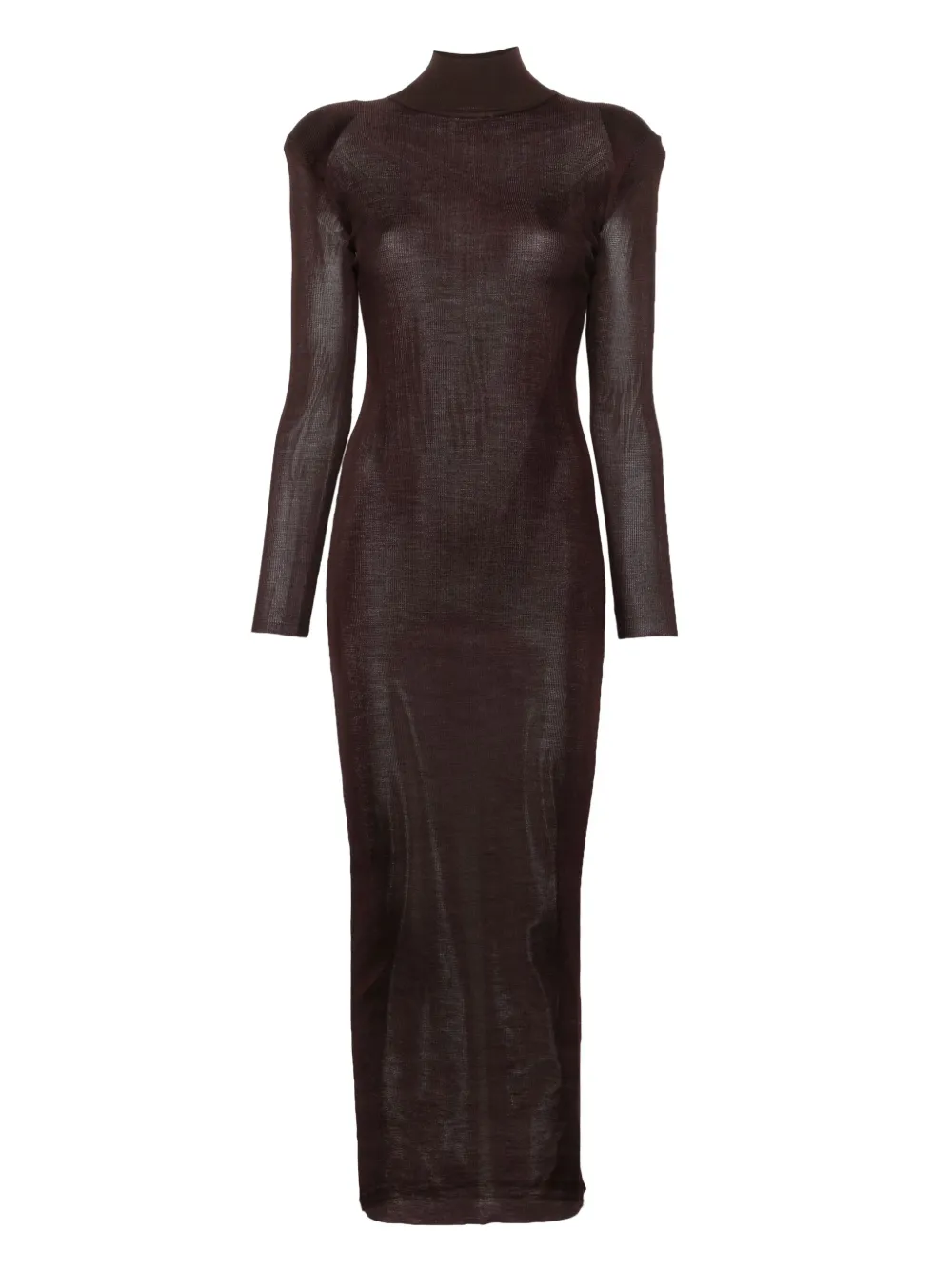Self-Portrait knitted maxi dress - Marrone
