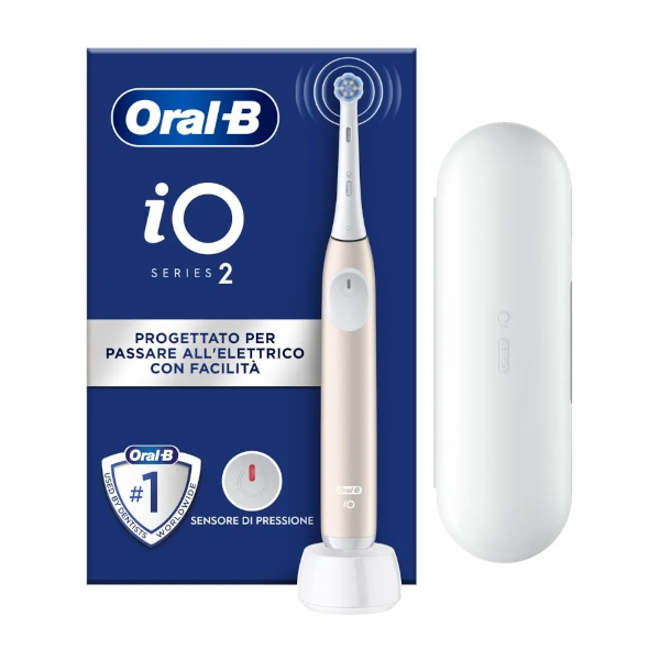 Oral-B IO 2 - Spazzolino Elettrico Rosa Ricaricabile Con Custodia Da Viaggio