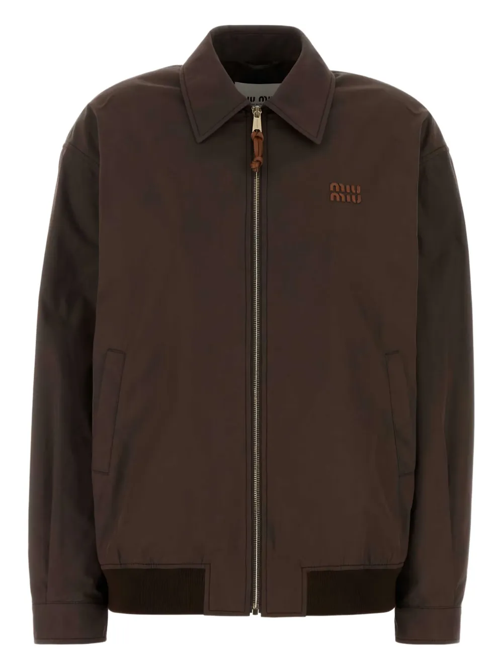 Miu Miu zip-front casual jacket - Marrone