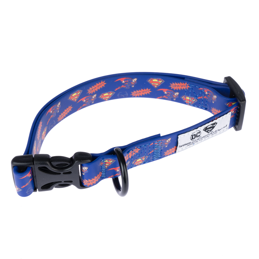 Collare DC Superman, blu - Taglia M: 30-46 cm di circonferenza del collo, larghezza 20 mm