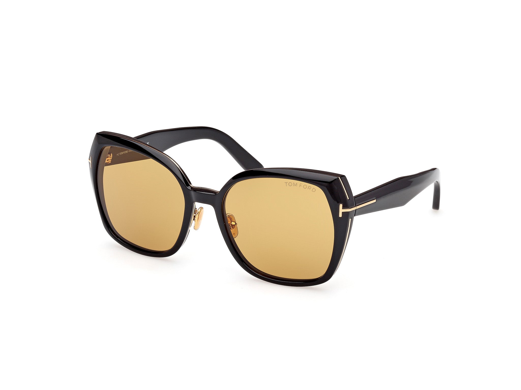 Tom Ford Donna Ft1223 Plum 01E Occhiali Da Sole Metallo Nero Marrone Farfalla Normale