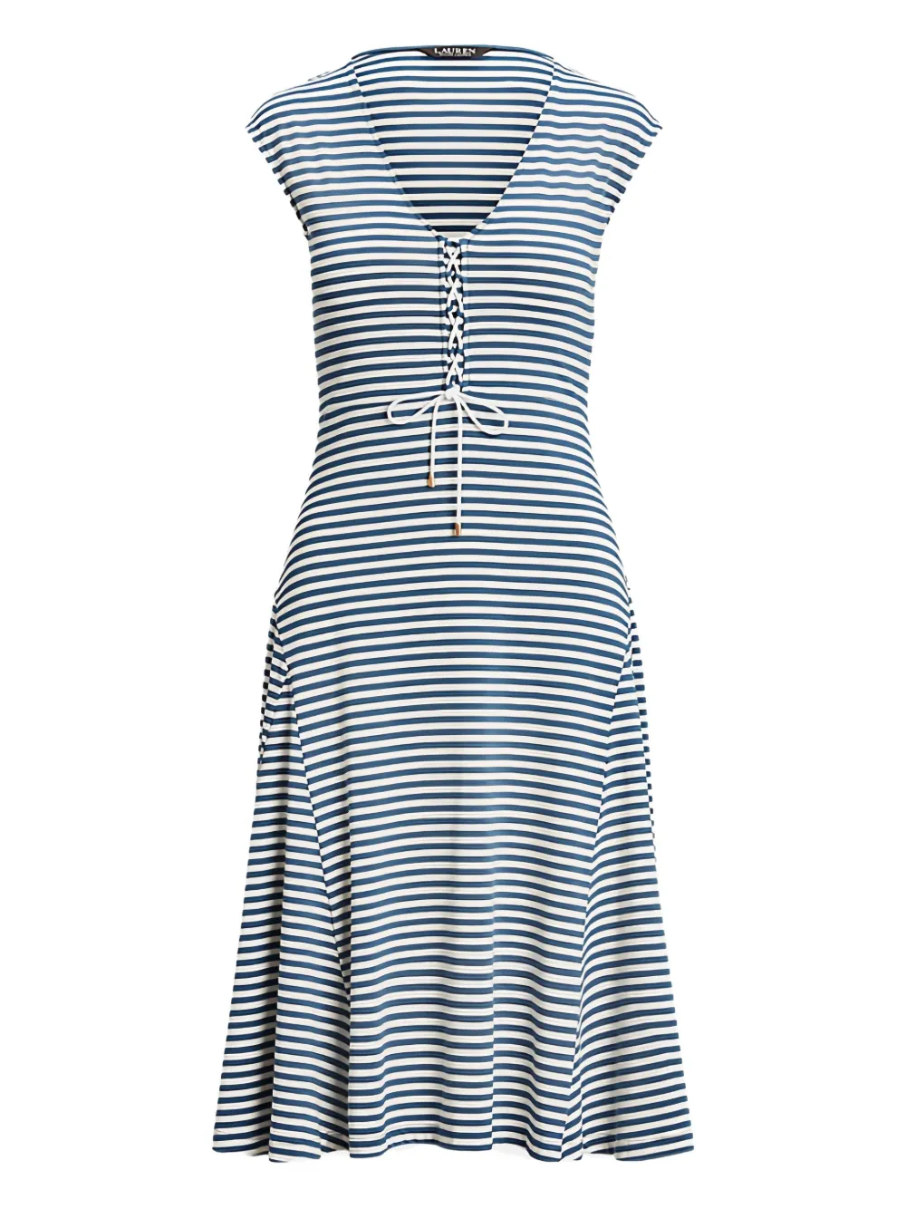 Lauren Ralph Lauren striped v-neck dress - Blu
