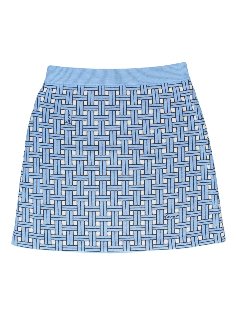 Kenzo Weave woven-patterned mini skirt - Blu