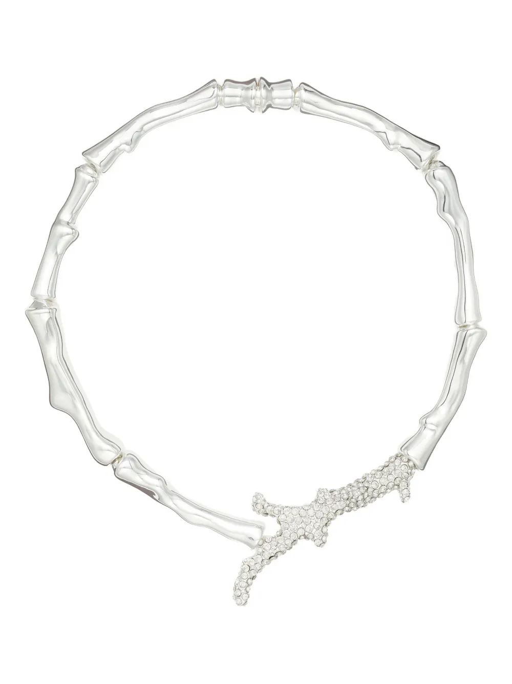 Tory Burch coral-design crystal necklace - Argento
