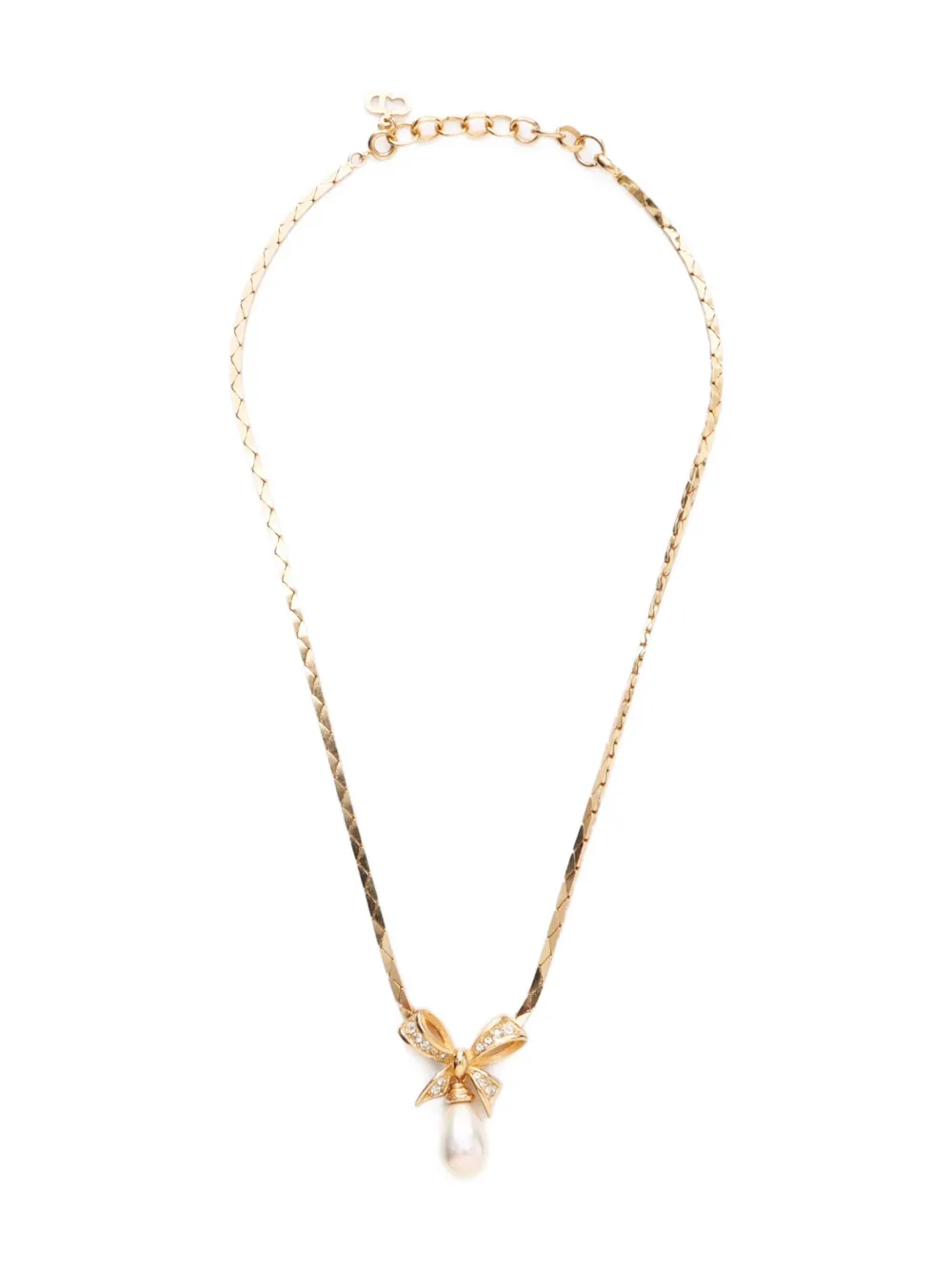 Christian Dior Pre-Owned 1980-1990s rhinestone pearl necklace - Oro