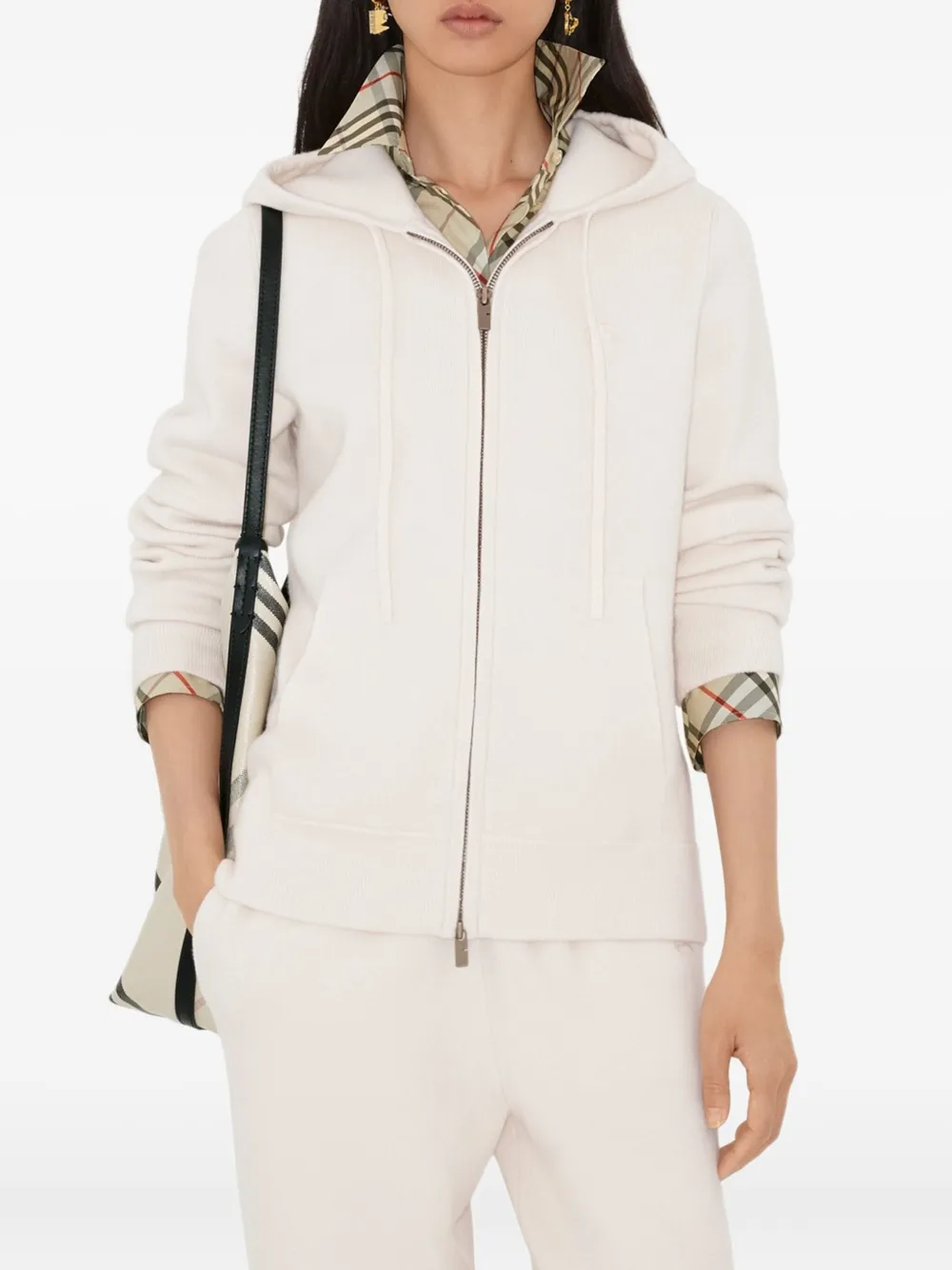 Burberry hooded zip-up cardigan - Toni neutri