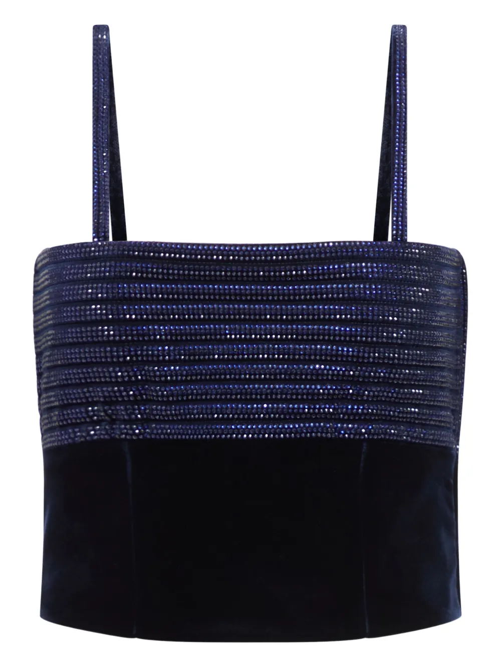 Giorgio Armani beaded crop top - Blu