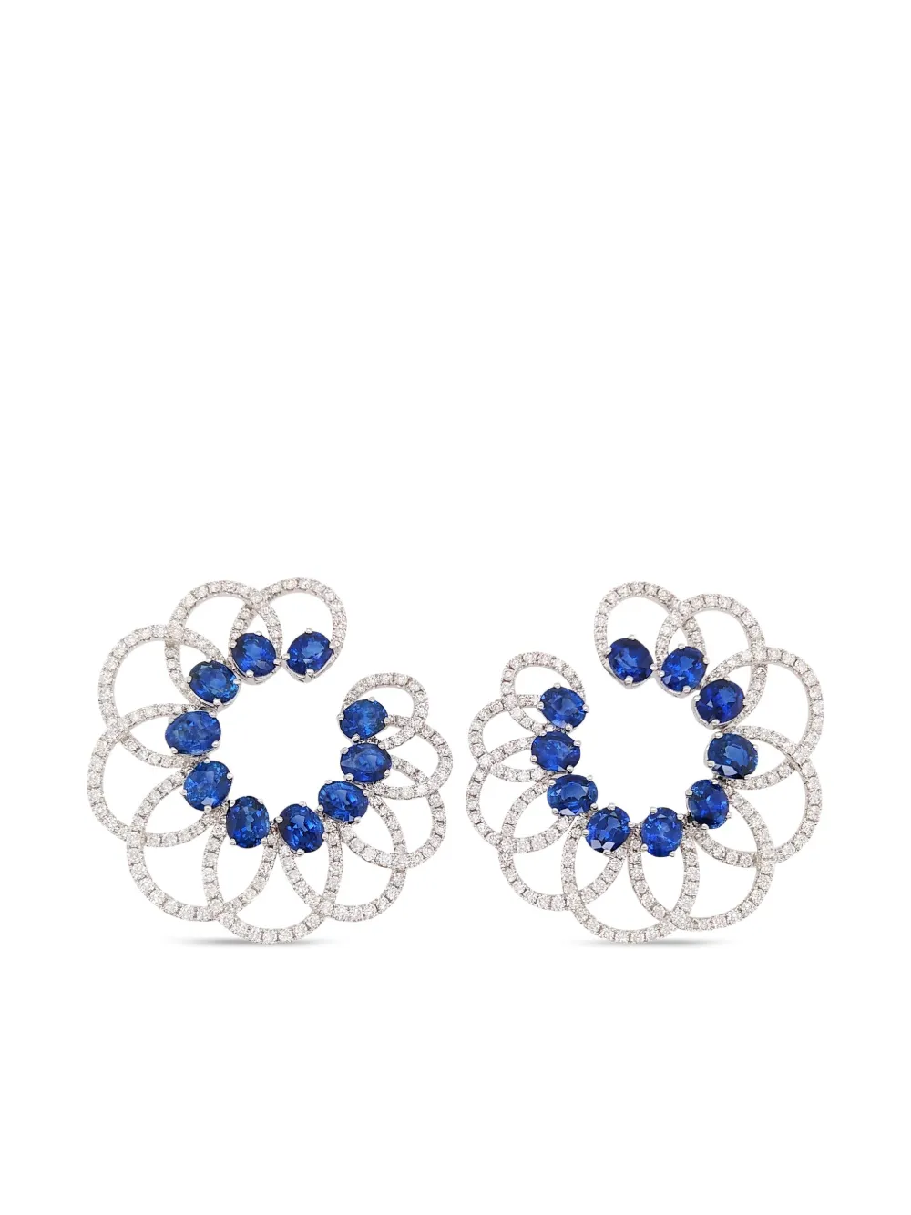HYT Jewelry 18kt white gold sapphire and diamonds earrings - Argento