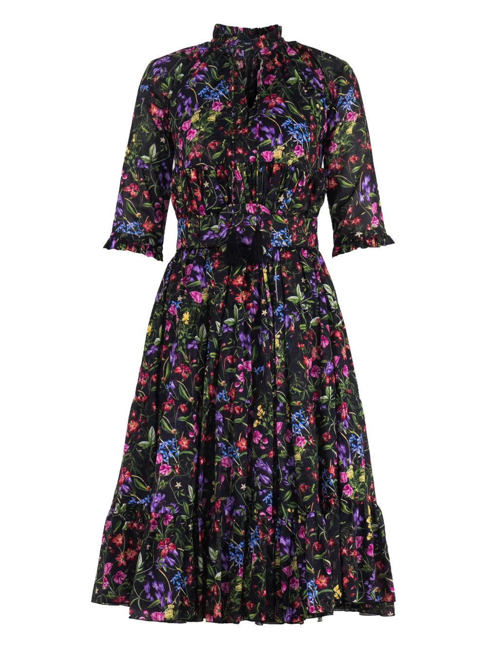 Samantha Sung Eden logo-print midi dress - Nero