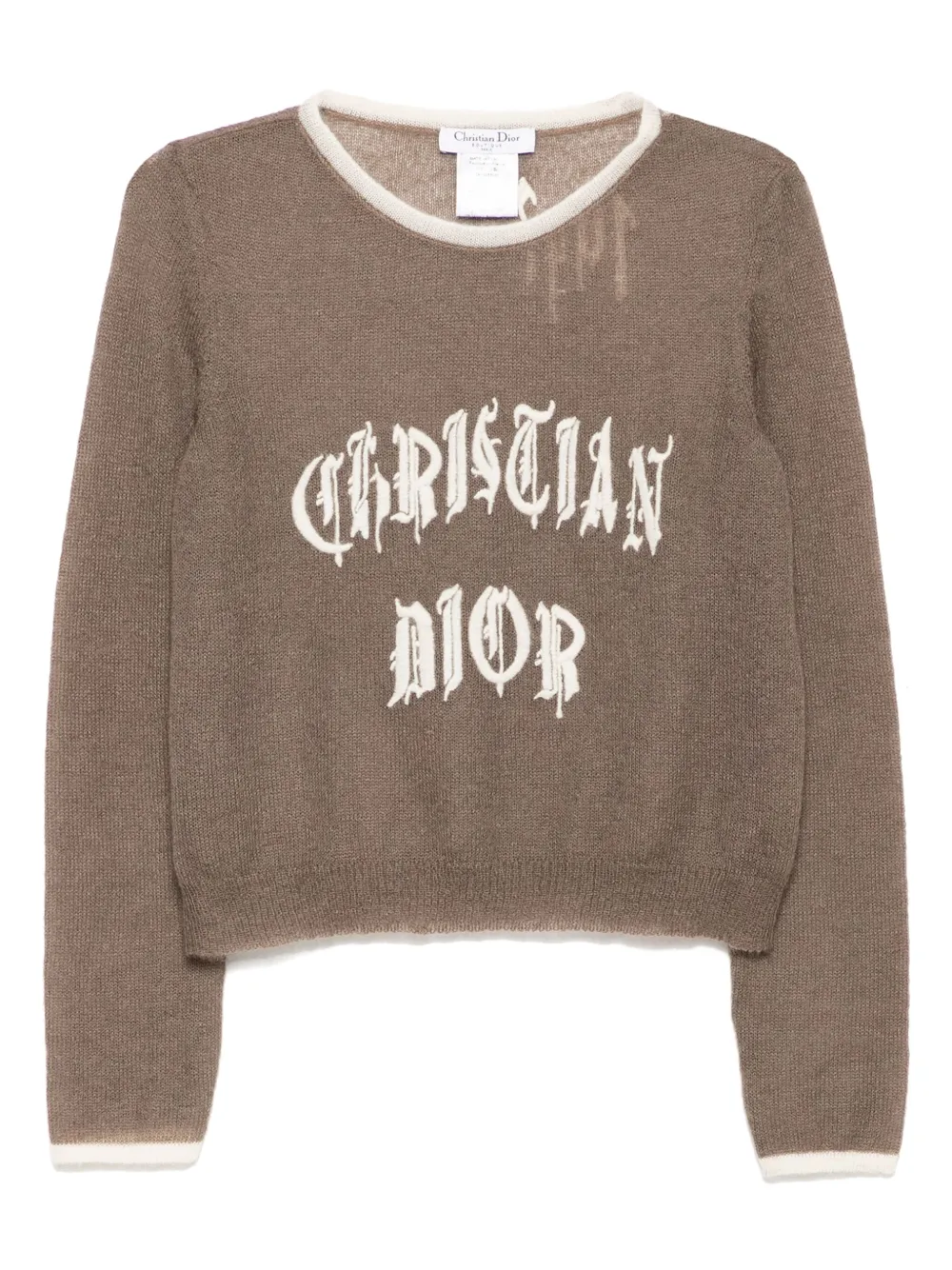 Christian Dior Pre-Owned 2002 logo-embroidered top - Marrone