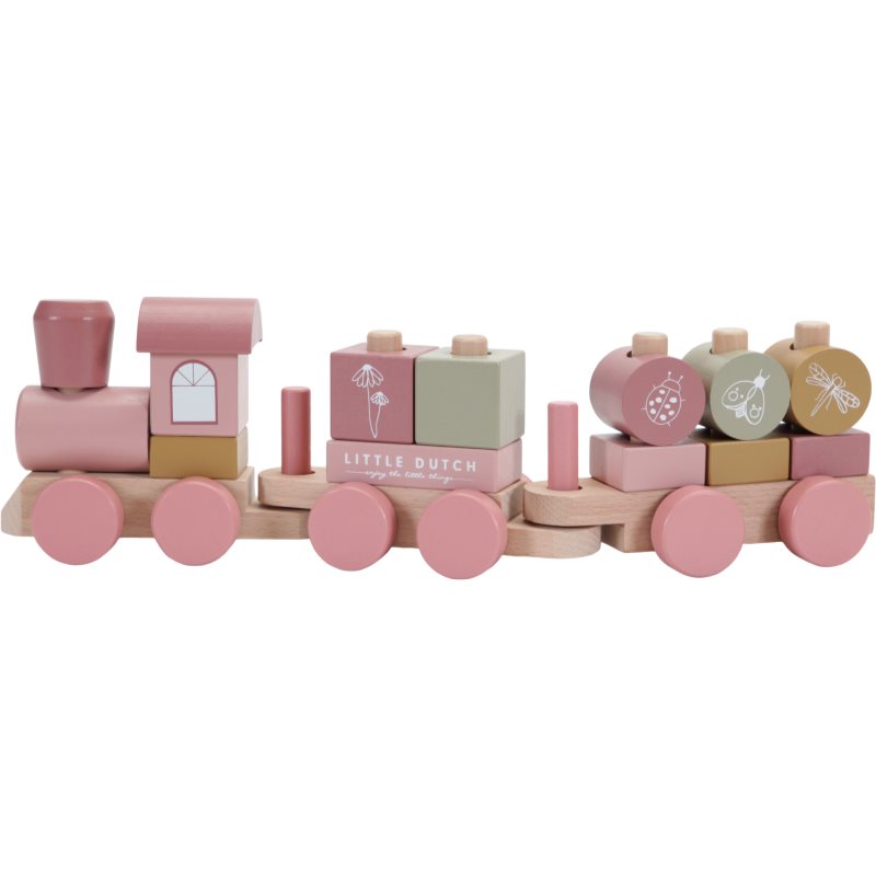 Little Dutch Train Pink Flowers Trenino In Legno Pink Flowers 1 Pz