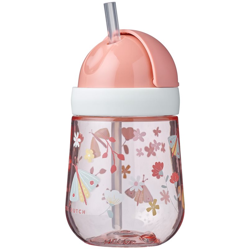 Little Dutch Straw Cup Flowers & Butterflies Tazza Con Cannuccia 9M+ 300 Ml