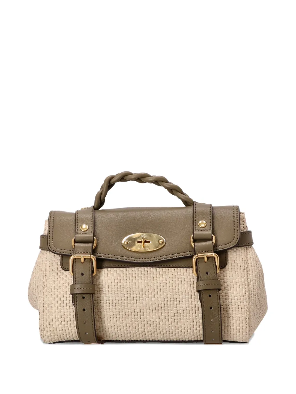 Mulberry mini Alexa woven texture top-handle bag - Toni neutri