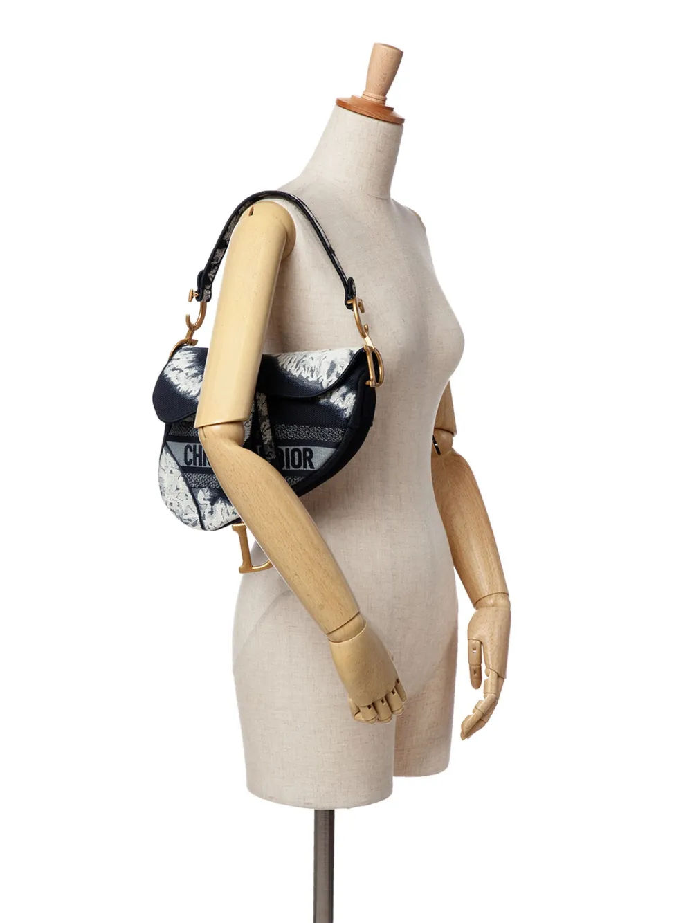 Christian Dior Pre-Owned 2020 Canvas Embroidered Tie Dye Saddle Bag shoulder bag - Nero