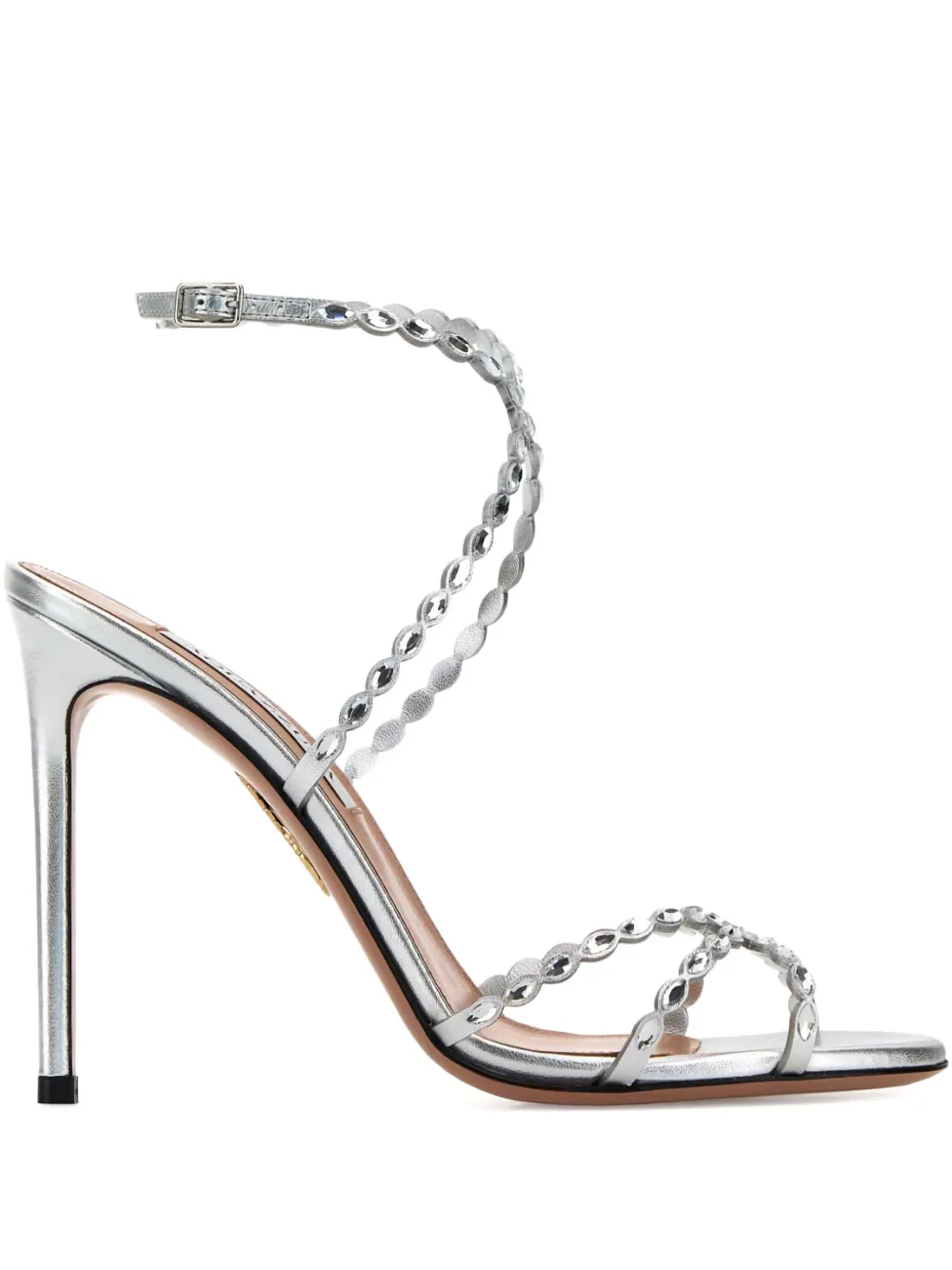 Aquazzura 85mm Love Struck crystal-embellished sandals - Argento