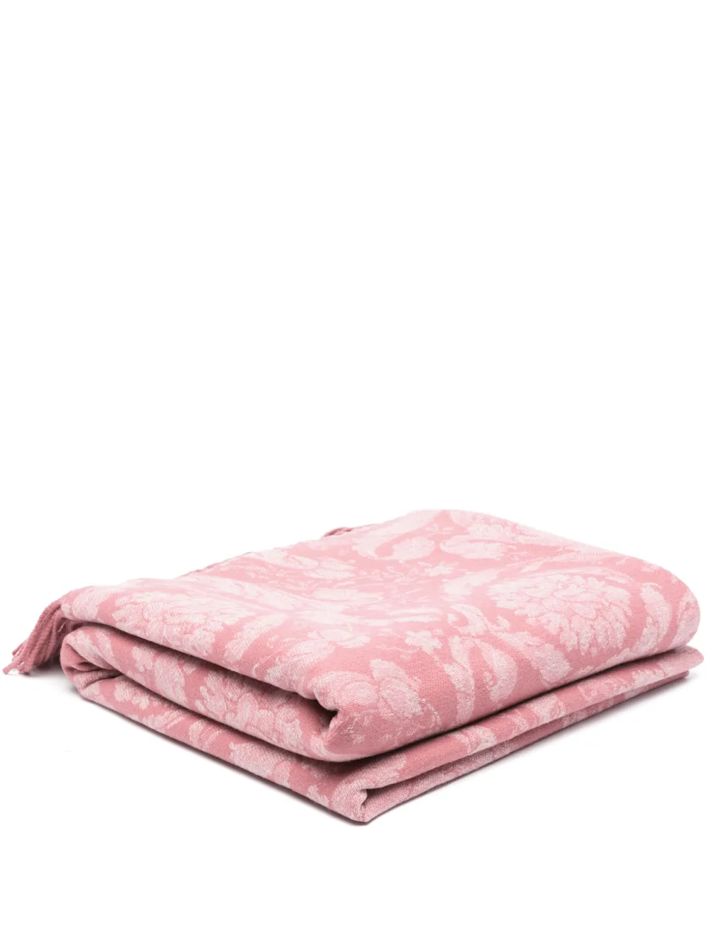 Versace Coperta Barocco con frange - Rosa