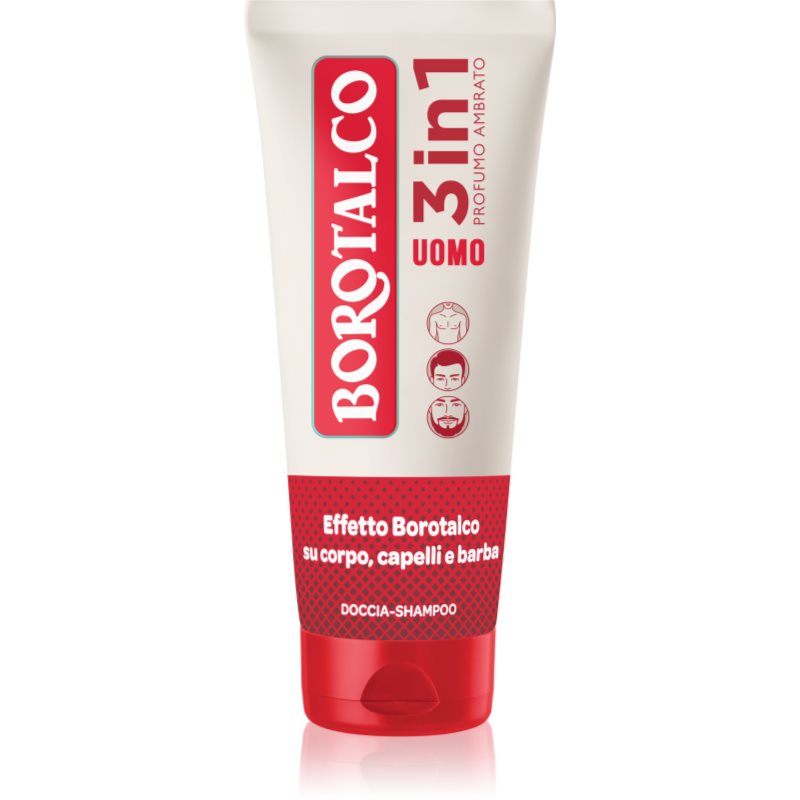 Borotalco Uomo 3 In 1 Gel Doccia Per Uomo Per Viso, Corpo E Capelli Αρώματα Ambrato 200 Ml
