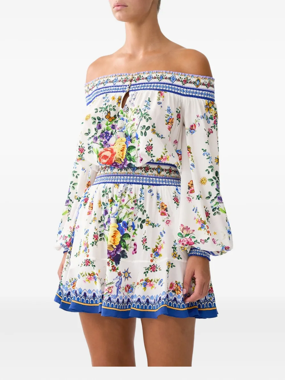 Camilla Tiles Dars off-shoulder mini dress - Bianco