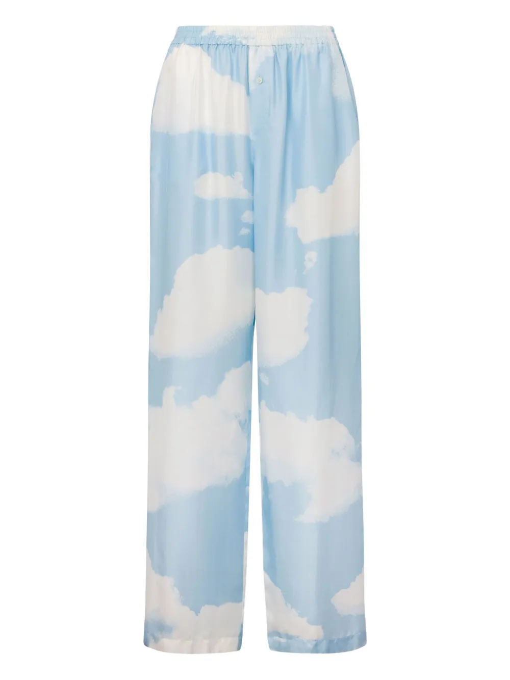 Moschino cloud-print wide-leg trousers - Blu