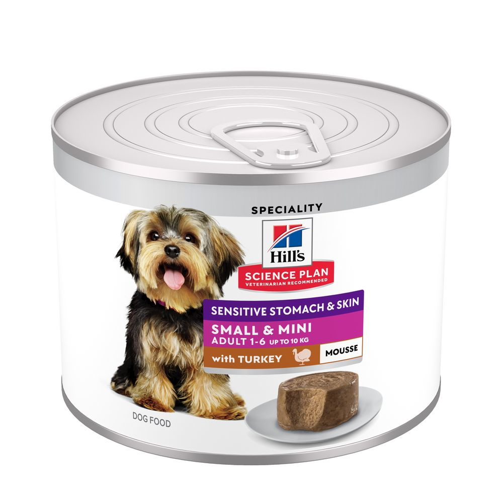 48x200g Sensitive Stomach & Skin Small & Mini Mousse kalkkuna Hill's Science Plan