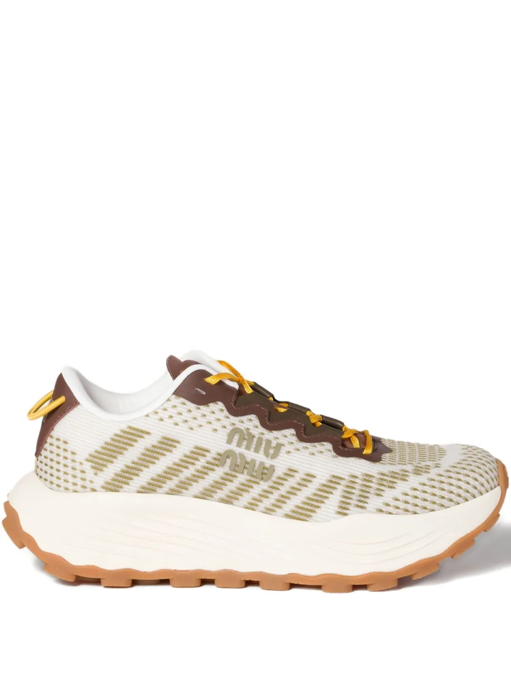 Miu Miu mesh-panelled sneakers - Marrone