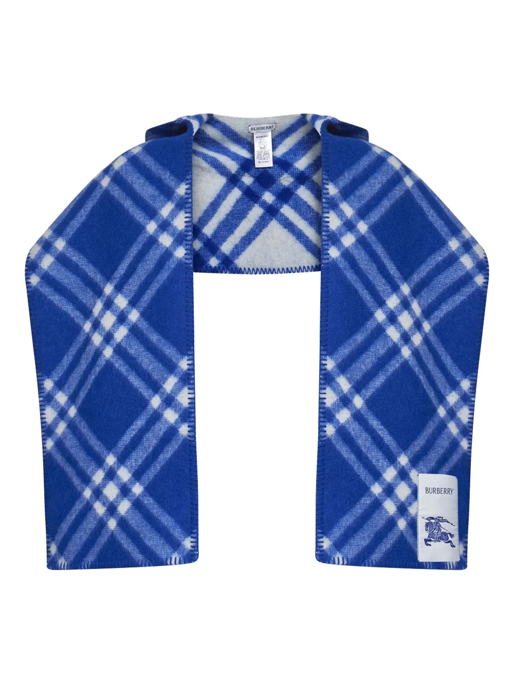 Burberry checked wool scarf - Blu