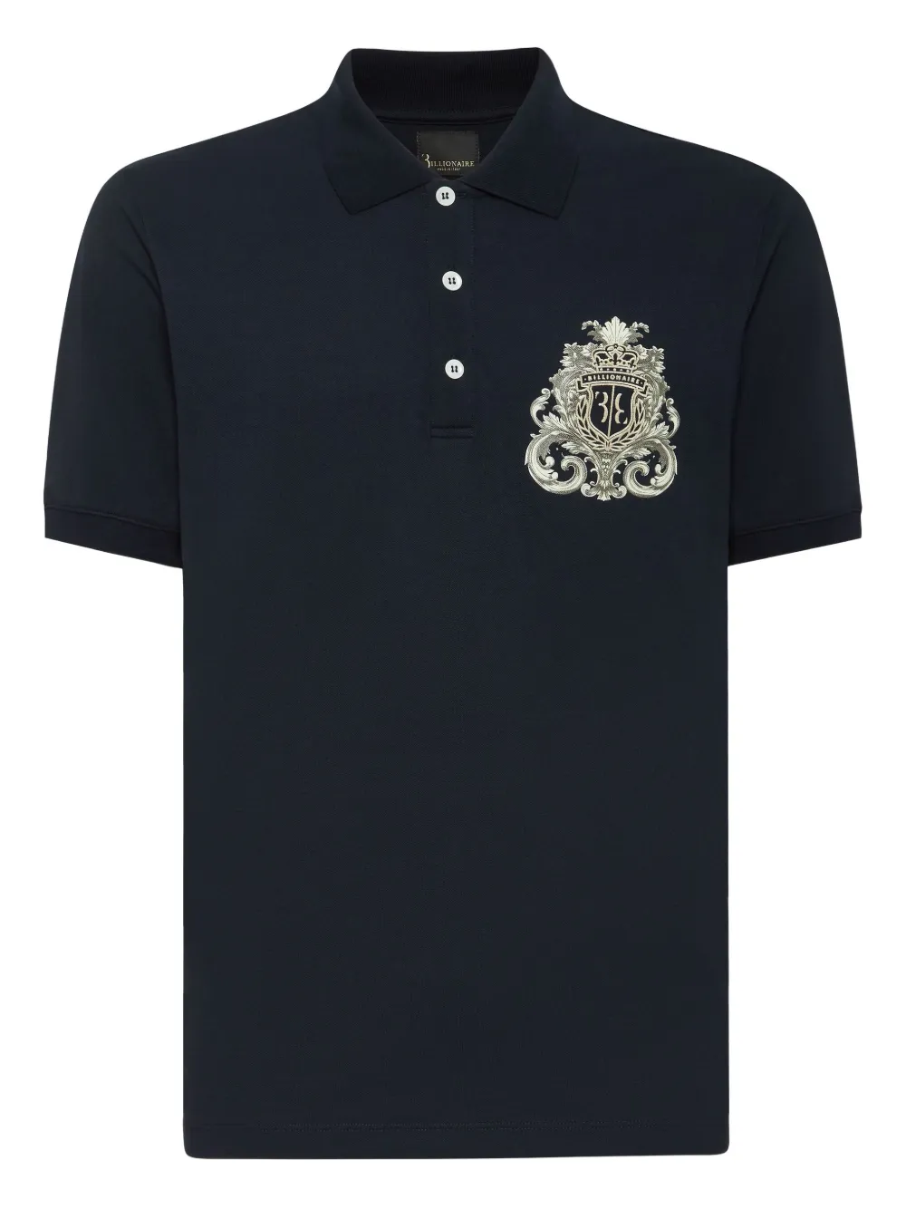 Billionaire crest-embroidered polo shirt - Blu