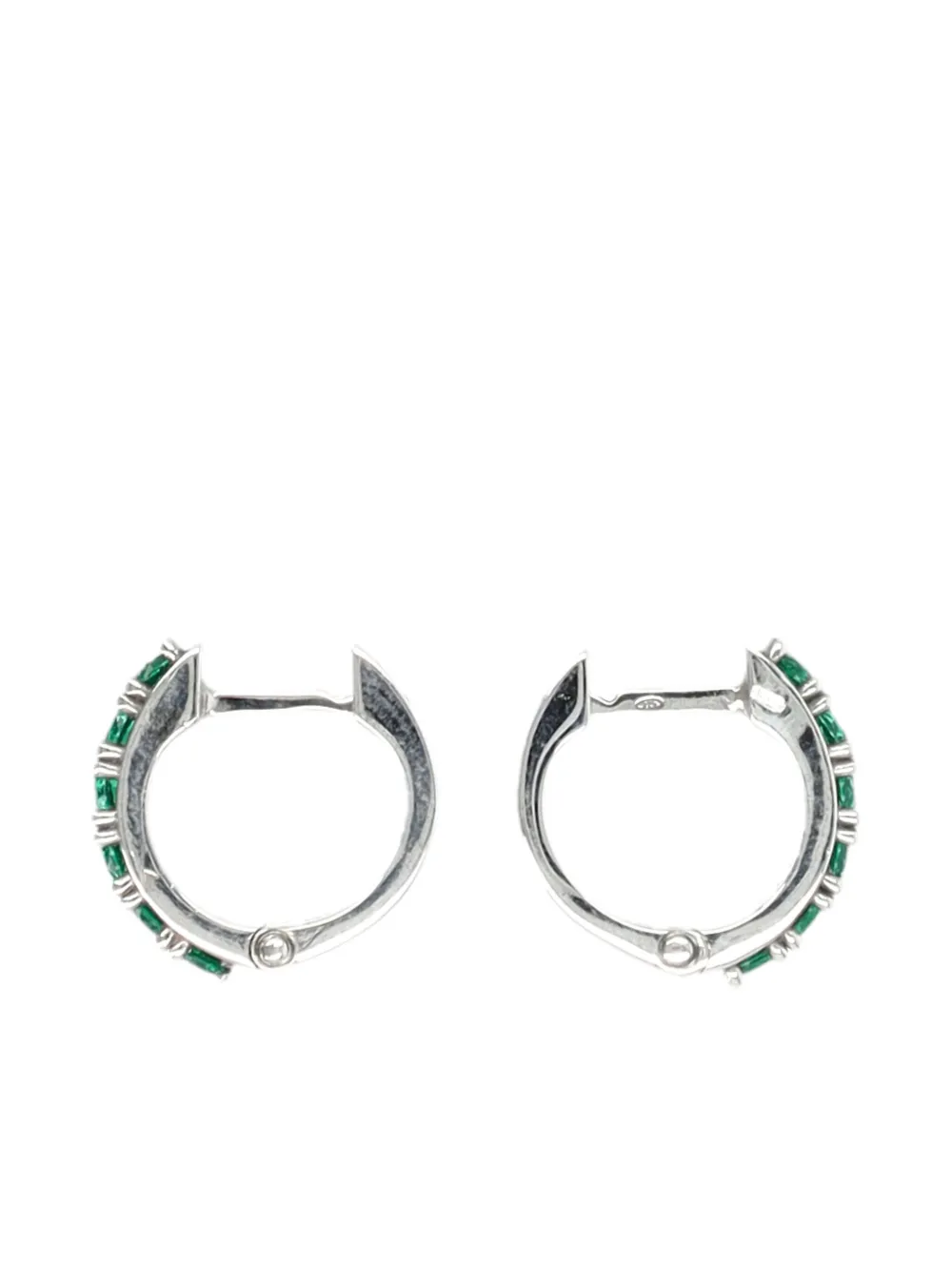 Emanuele Bicocchi emerald-studded hoop earrings - Argento
