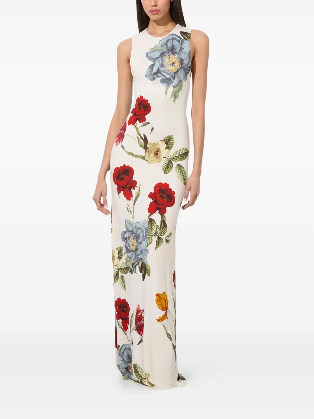 alice + olivia Delora floral-print maxi dress - Bianco