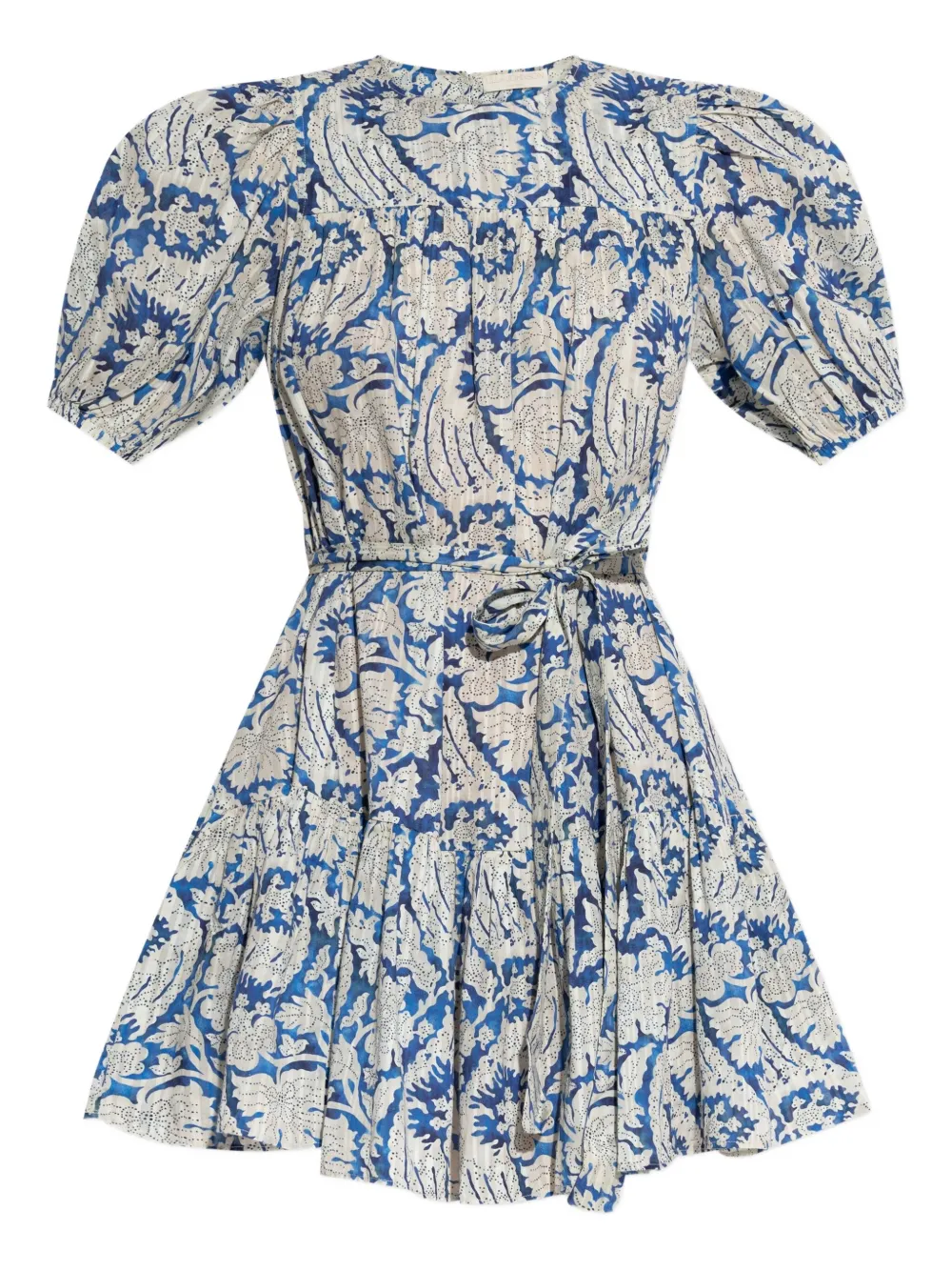Ulla Johnson puff-sleeve floral print dress - Blu
