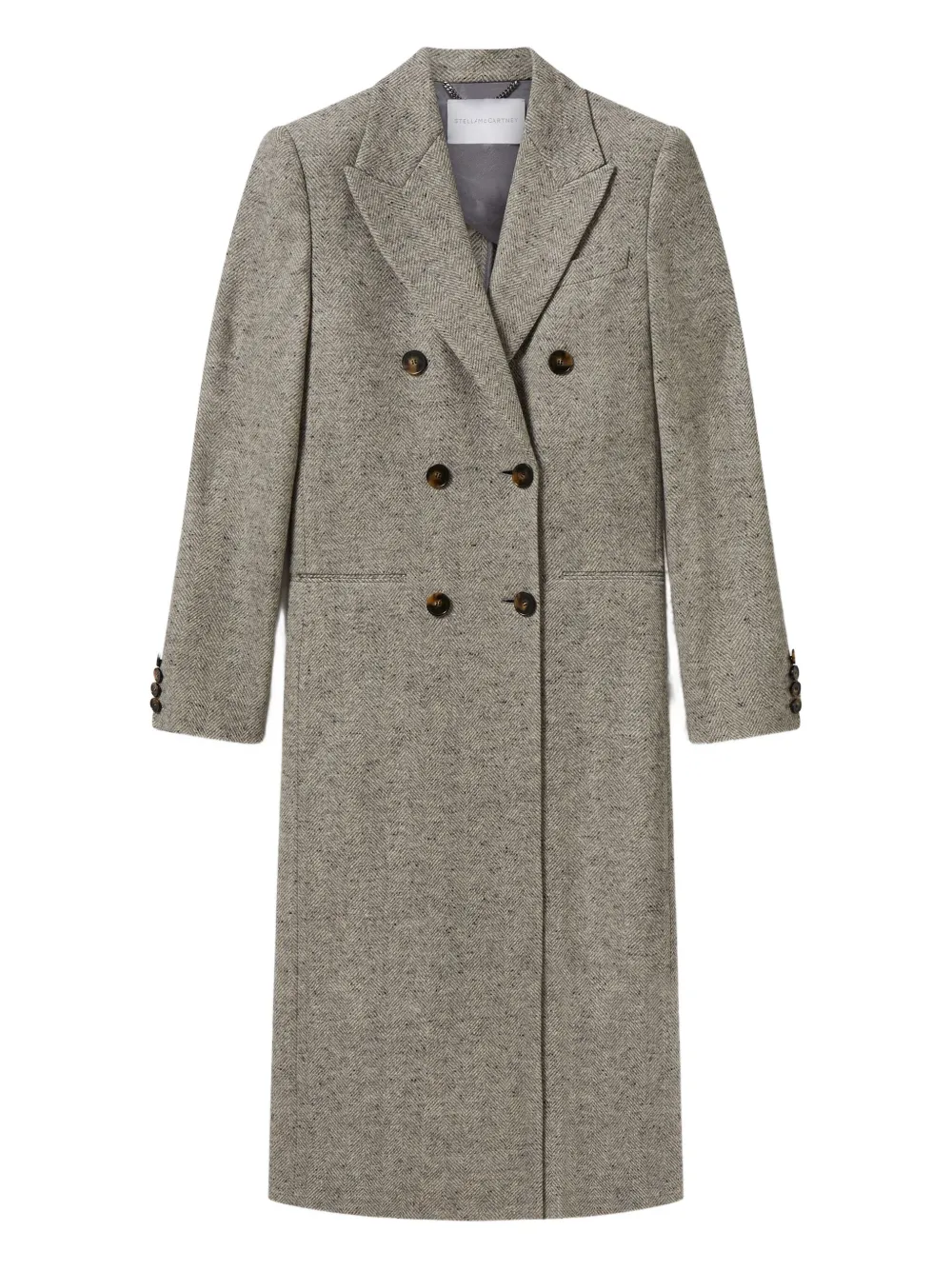 Stella McCartney double-breasted tweed-pattern coat - Grigio