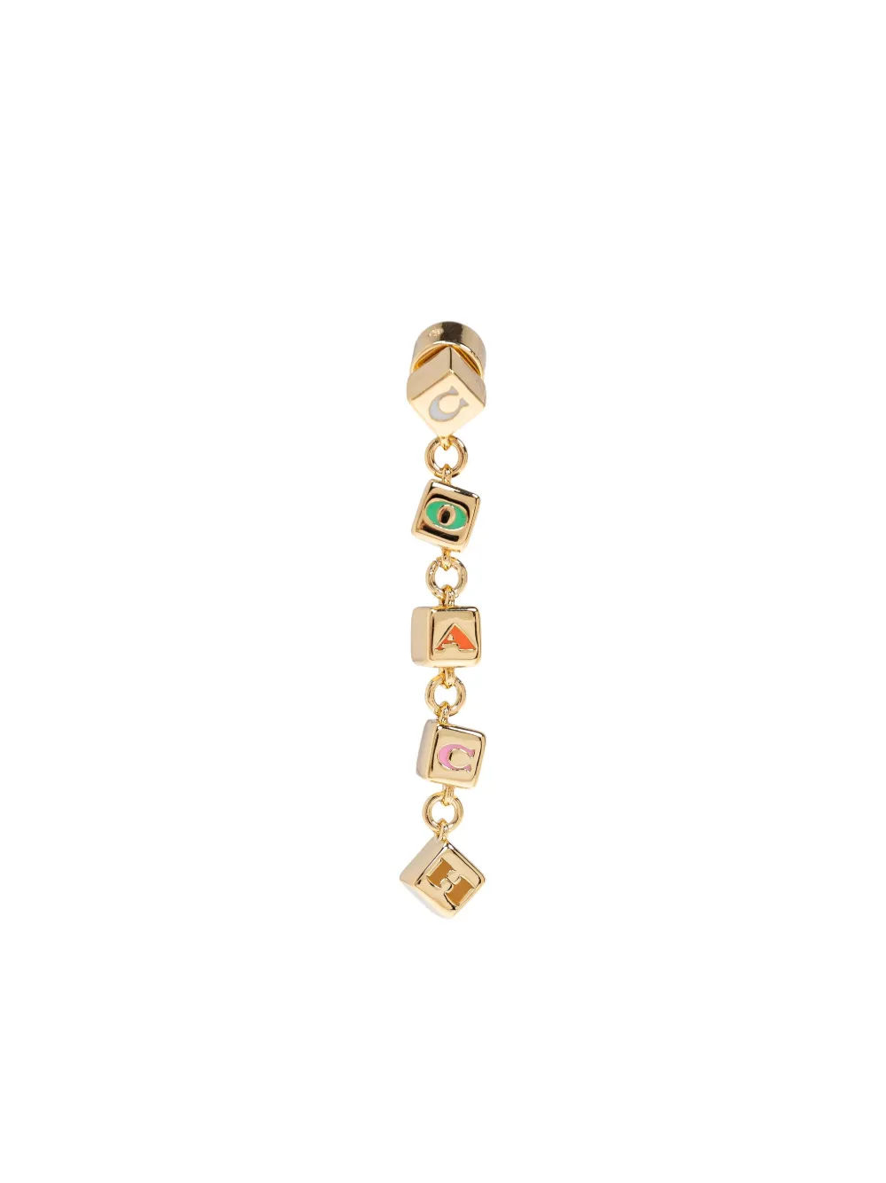 Coach letter-charm earrings - Oro