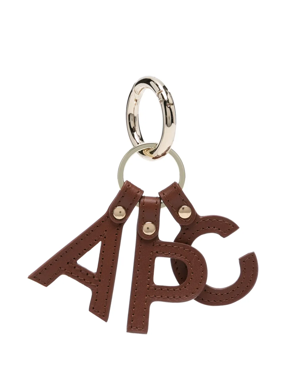 A.P.C. logo-lettering keyring - Marrone